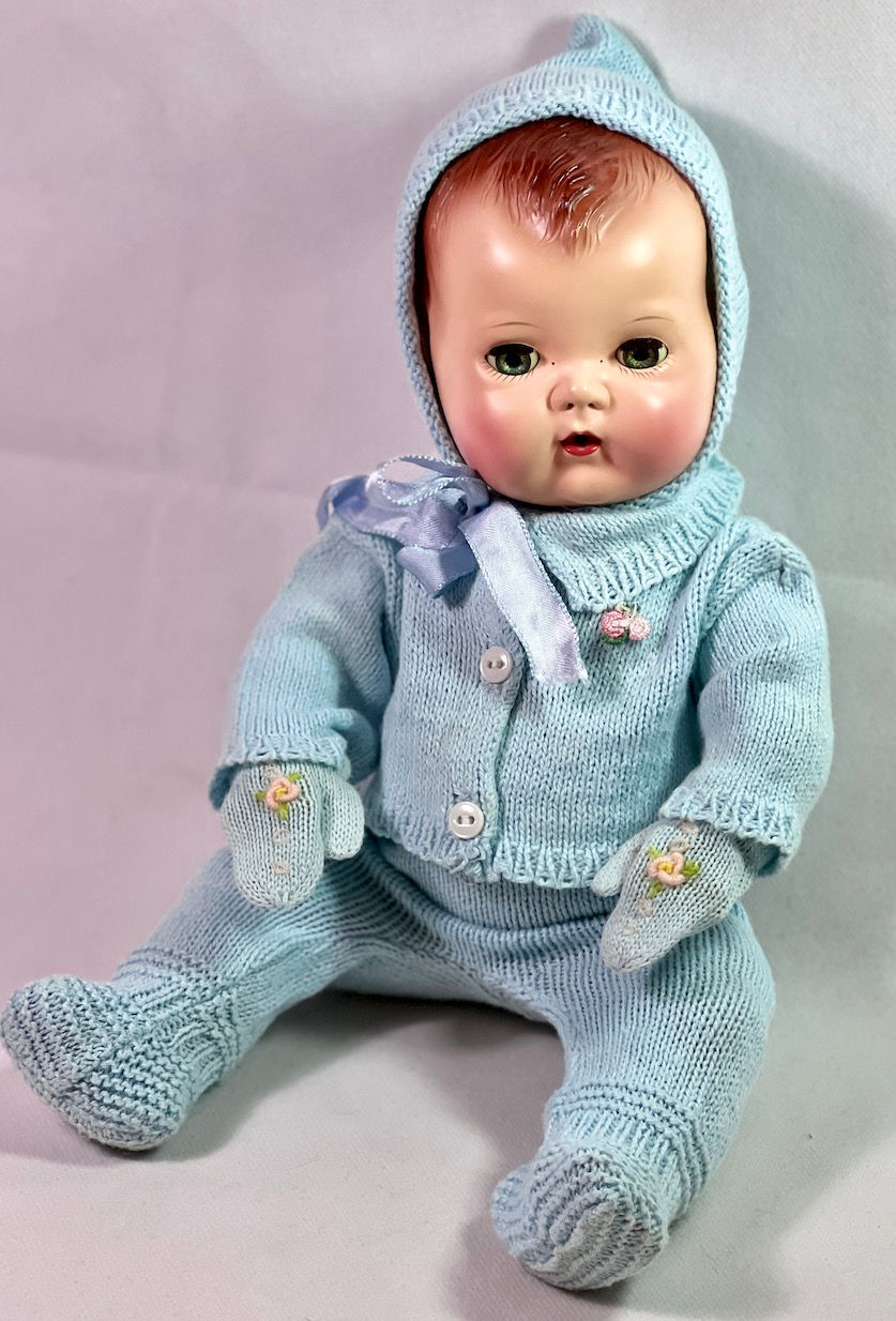 Thumbnail: Vintage Baby Blue Sweater / Snow Suit Set for 15" to 16" Baby Dolls