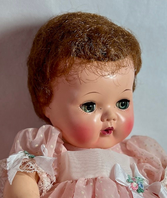 Thumbnail: Vintage 1950s Rubber Body 13.5" Tiny Tears Baby Doll
