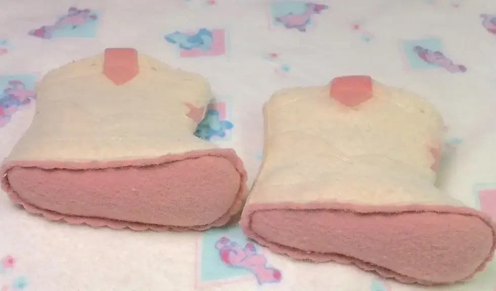 Thumbnail: Vintage Pink Felt COWGIRL Boots for 20” Dy-Dee LOU
