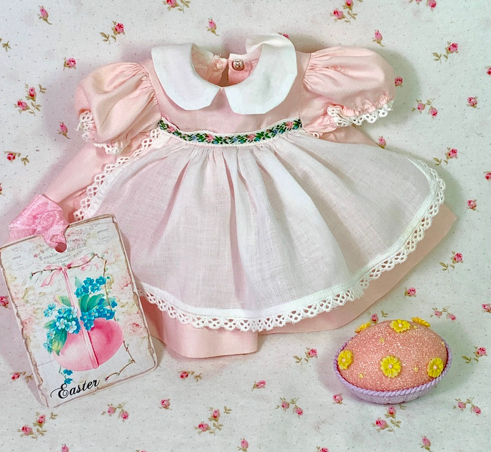 Vintage 1950s Pink Party Dress for 13" to 14" Dolls