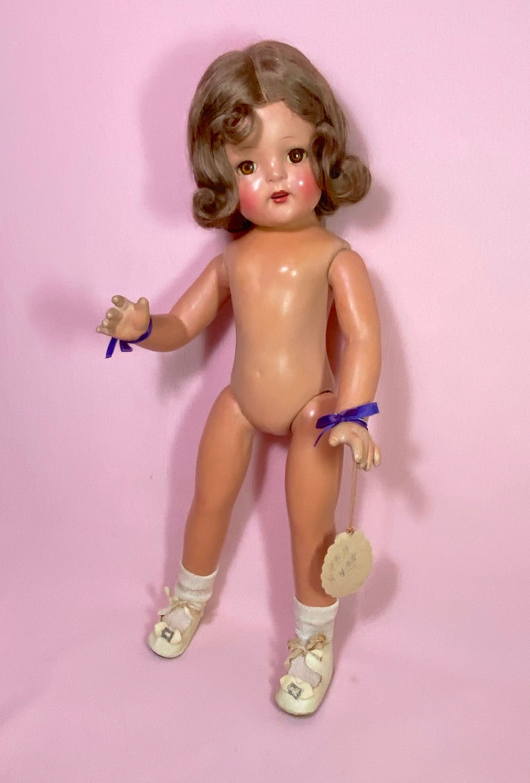 Thumbnail: 1930s Horsman 20" Bright Star Composition Doll Shirley Temple LAL