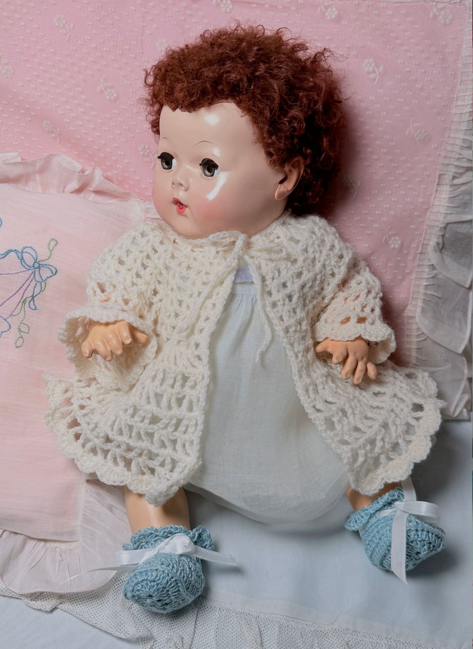 Thumbnail: 1940s RARE Mold 2 Effanbee Dy-Dee Jane Caracul Baby Doll
