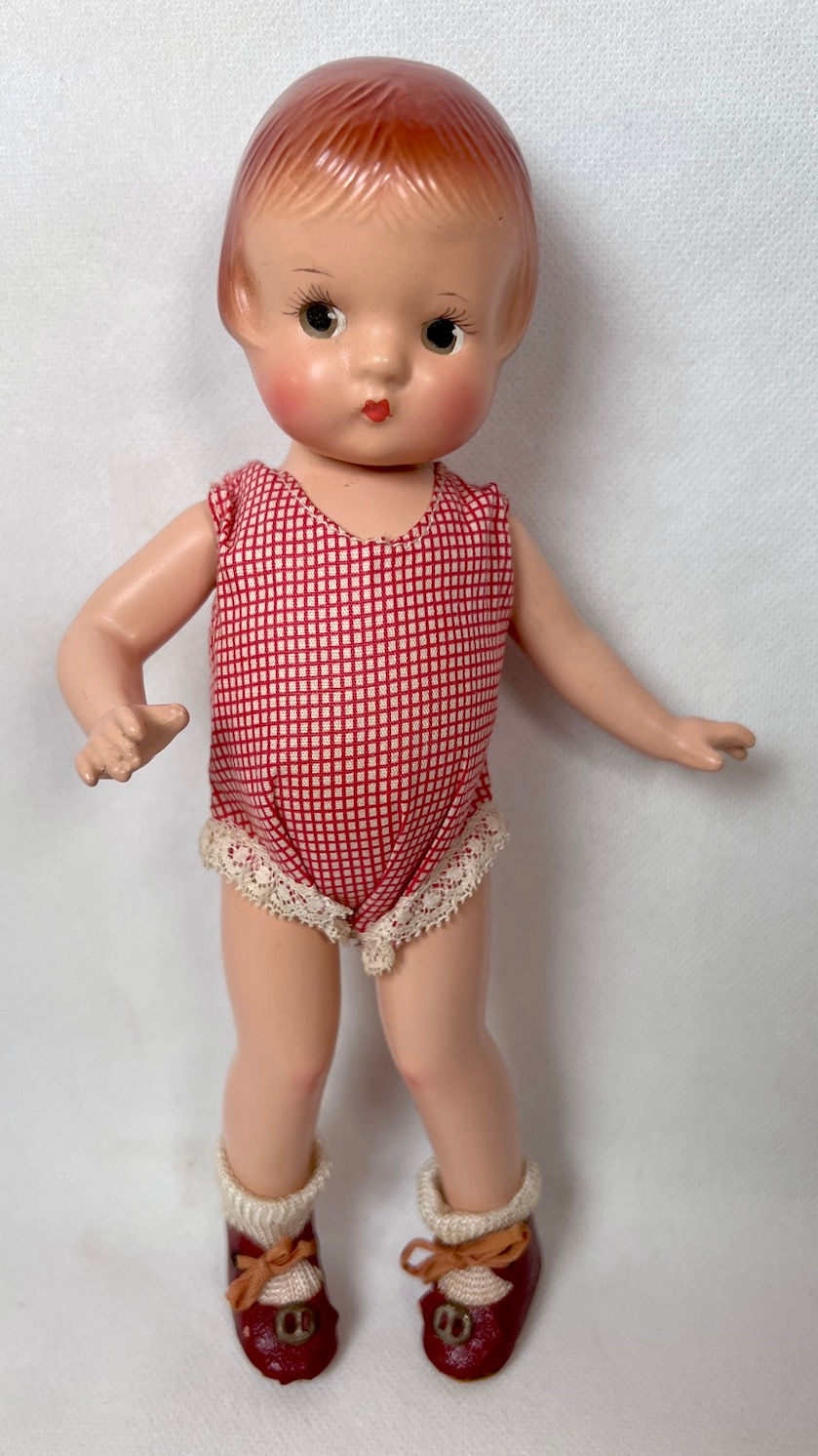 Thumbnail: Vintage Effanbee 1930s Patsyette 9" Doll in Red in Box