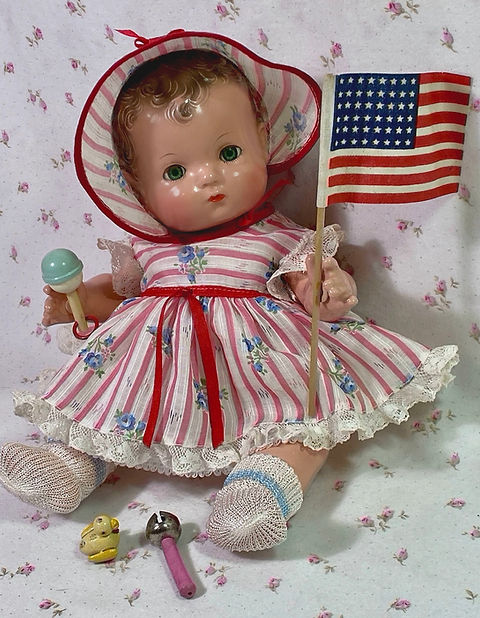 VERY RARE 1940s Effanbee Patsy Babykin Magnetic Hands Doll