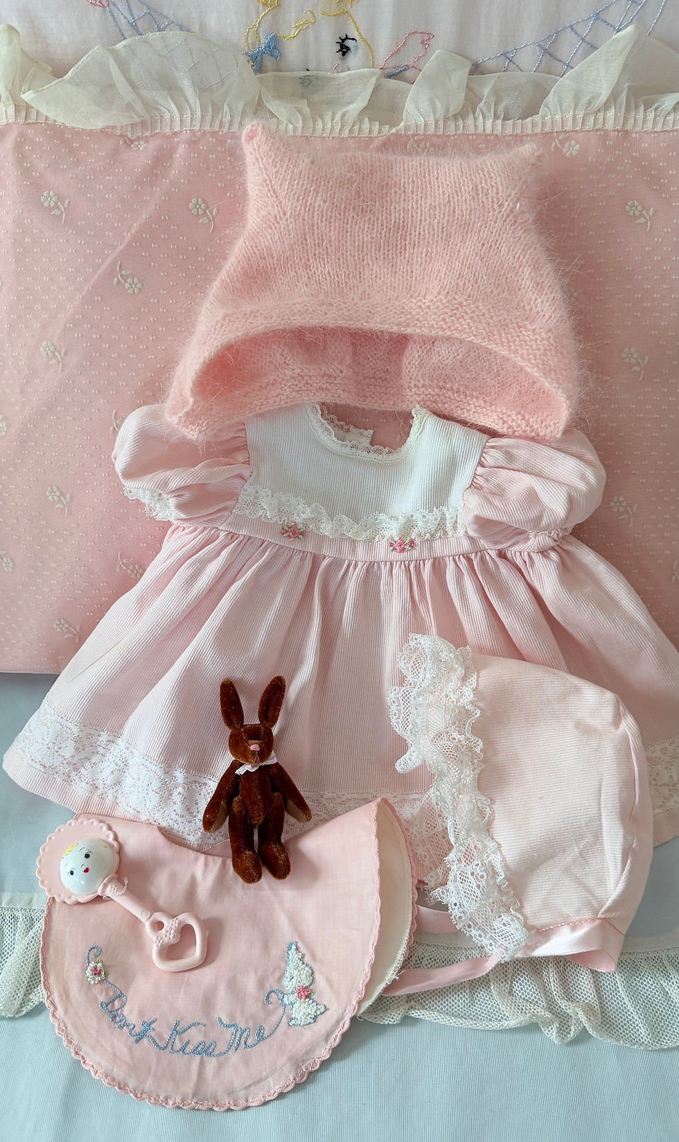 Thumbnail: Vintage Pink Vogue Baby Dear Doll Original Dress Set and EXTRAS💕
