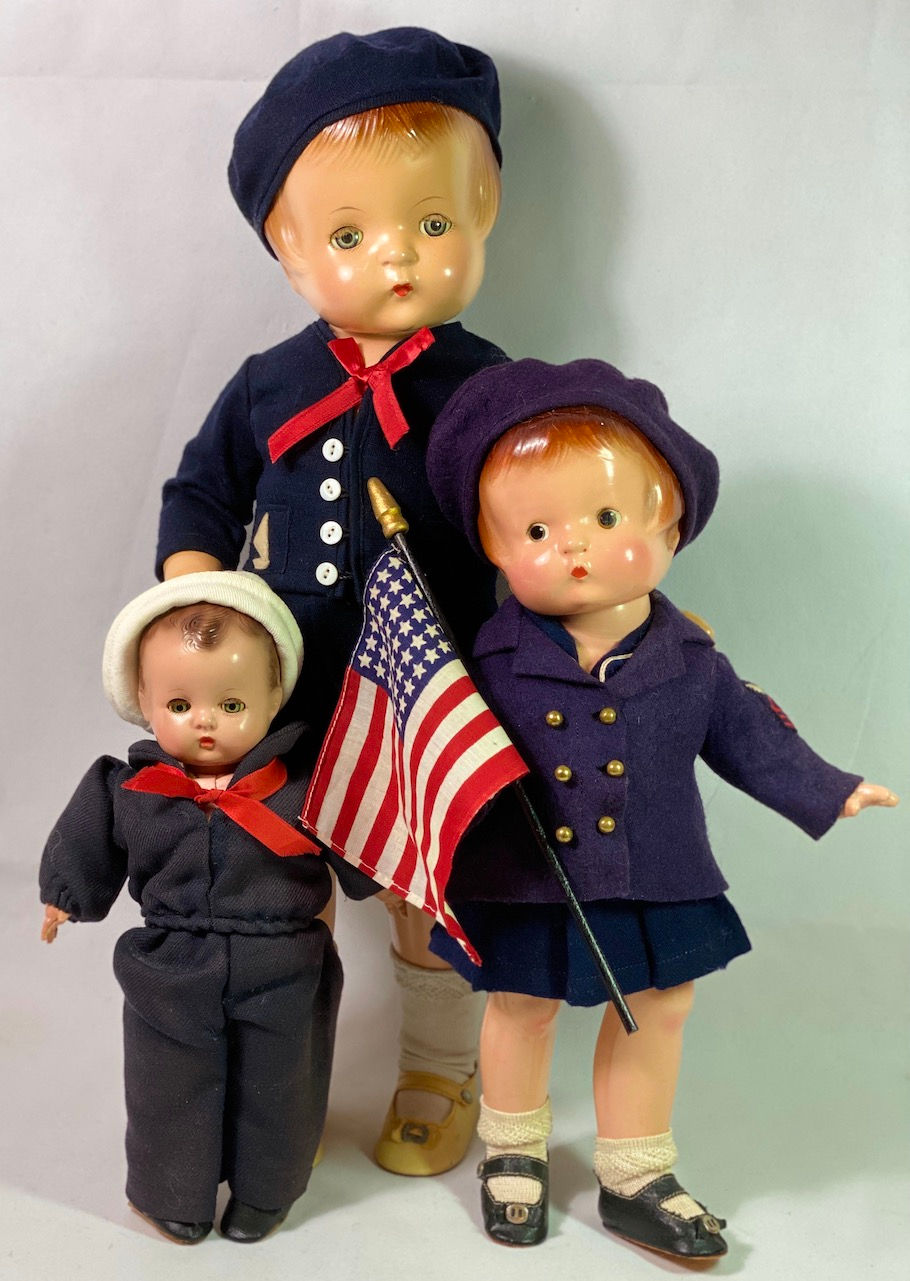 THREE 1930s Effanbee Patsy Family PATRIOT Composition Doll Collection