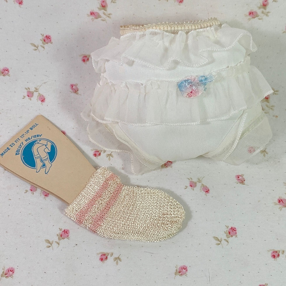 Thumbnail: Vintage Organdy Party Underwear Set for Medium Size Dolls