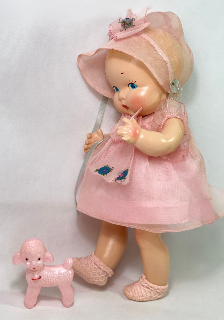 Thumbnail: Gorgeous Painted Eye * Harriet Flanders 1937 Compo 11" LITTLE CHERUB in Pink