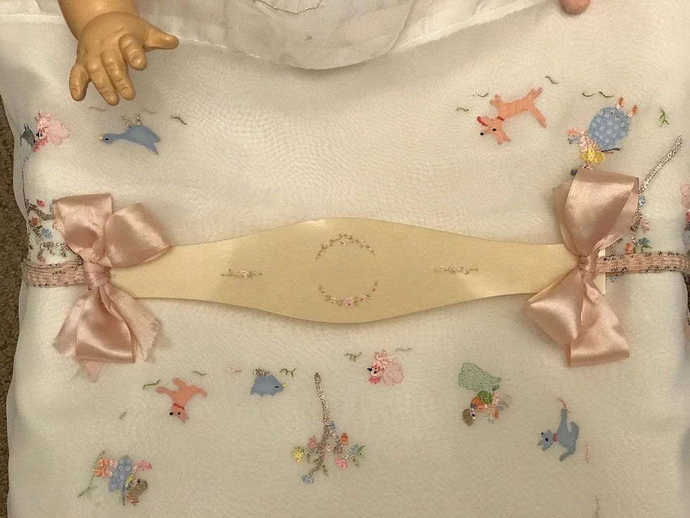 Thumbnail: RARE * Antique Turn of the Century Celluloid BUGGY / Pram / Cradle / Blanket