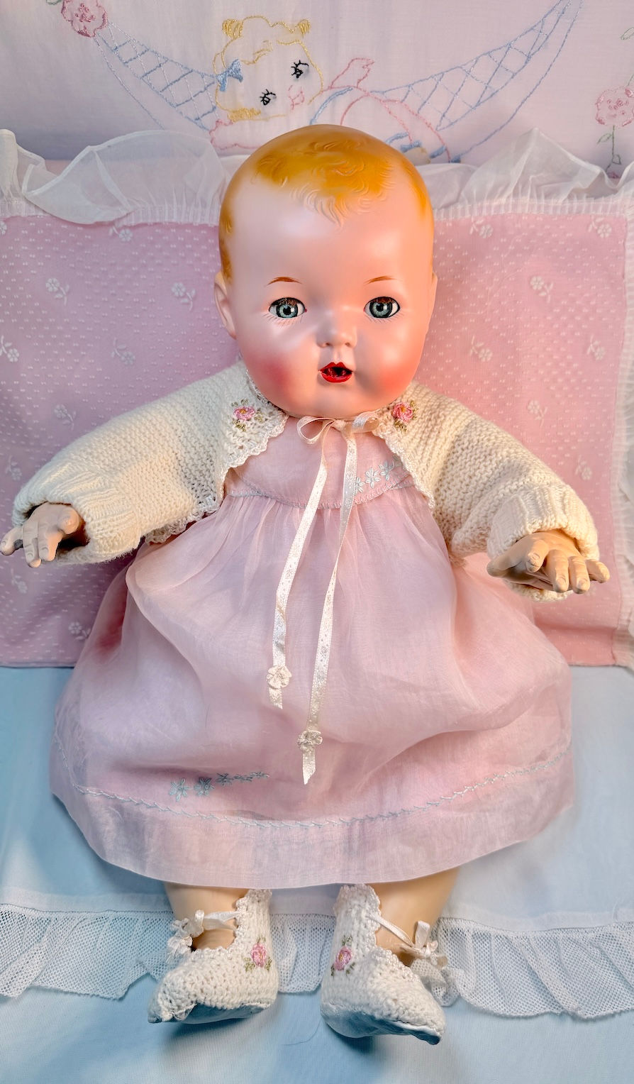 Thumbnail: 1930s Effanbee Dy-Dee Lou Layette Sweater Shrug #2