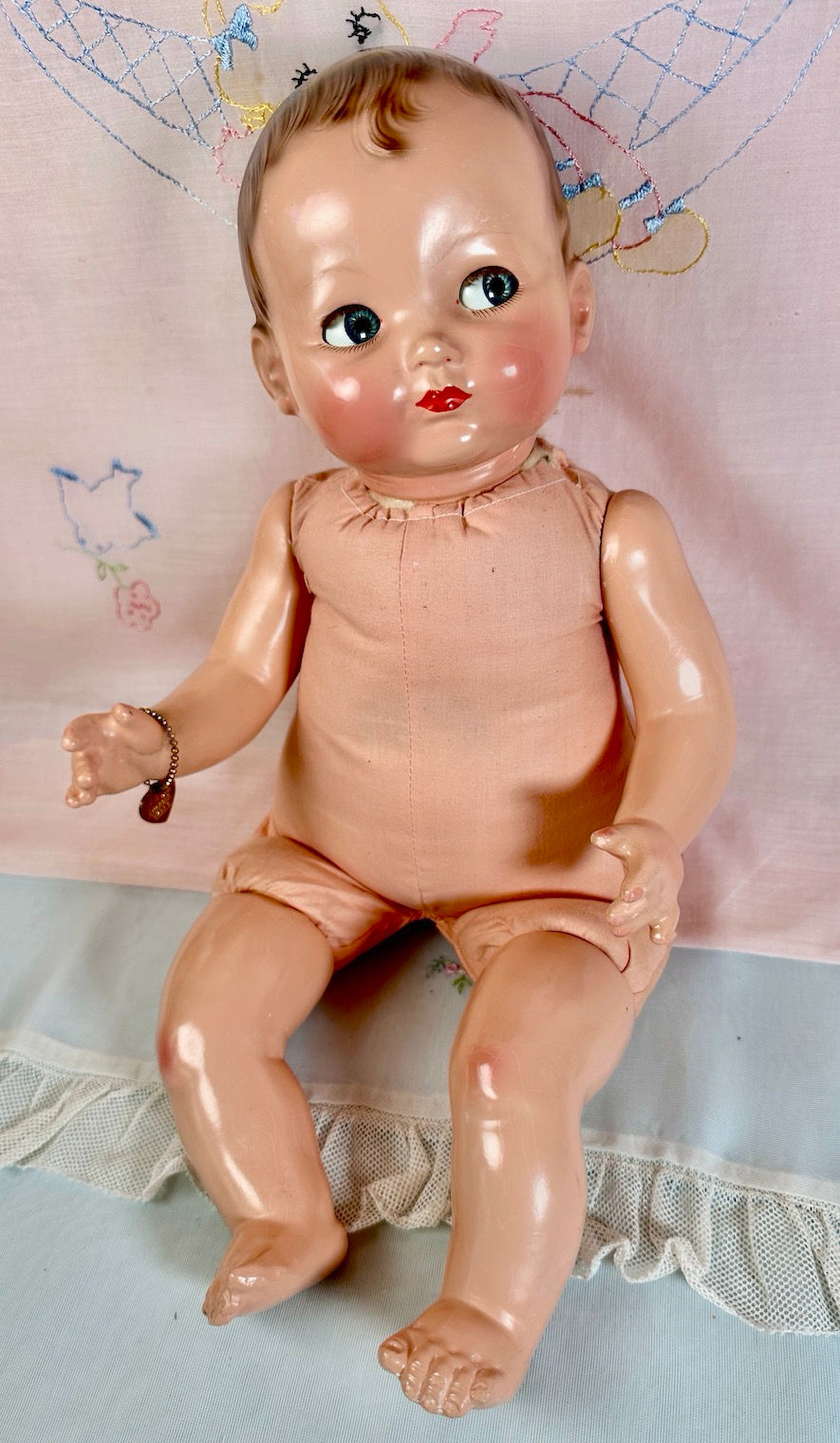 Thumbnail: Vintage 20" Effanbee 1940's Baby BRIGHT EYES - All Original