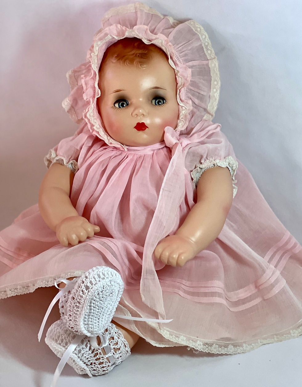 Thumbnail: RARE Averill Madame Hendren 20" Baby Georgene Composition Doll