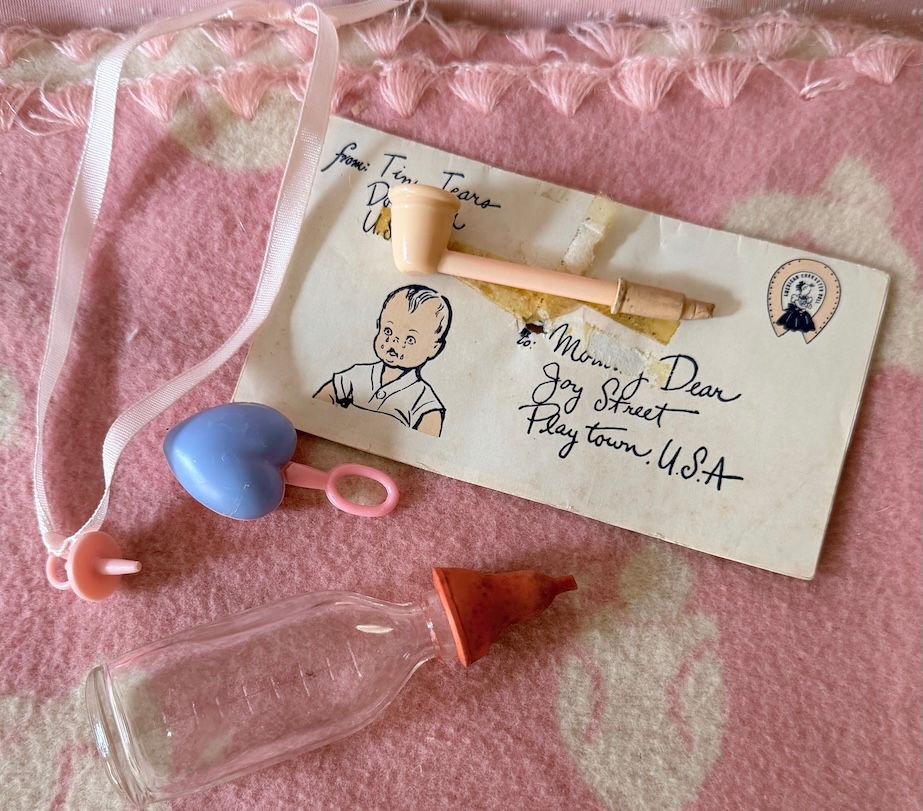 Thumbnail: Vintage 1950s Pre-Patent American Character 11" Tiny Tears Baby Doll