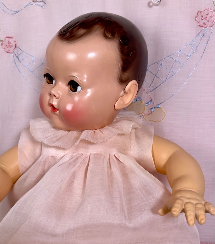 Thumbnail: 1940s Vintage 20" Effanbee Mold 2 Brunette Dy-Dee Lou Baby Doll