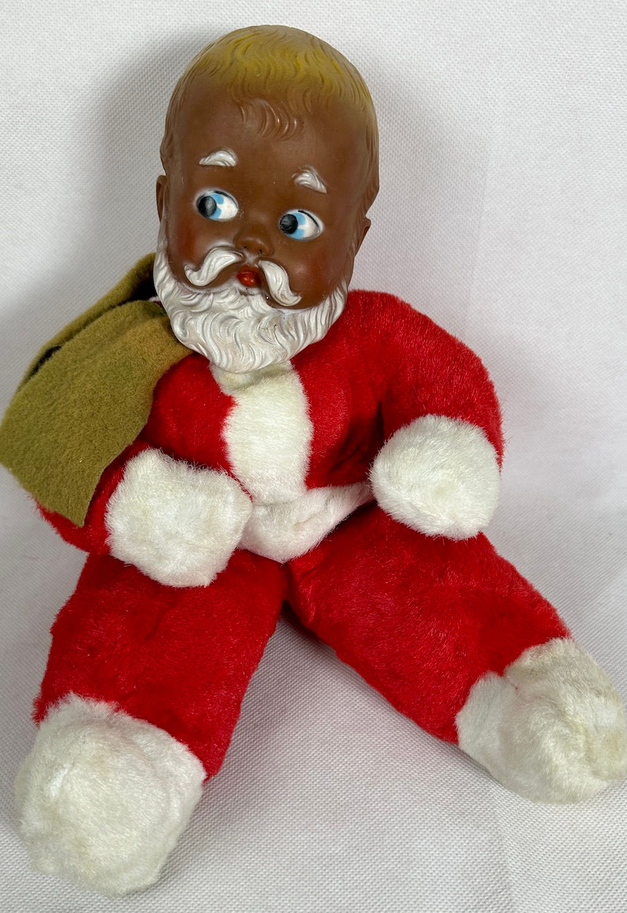 Thumbnail: Vintage 1950s Knickerbocker Toy Co African American 14" BABY SANTA