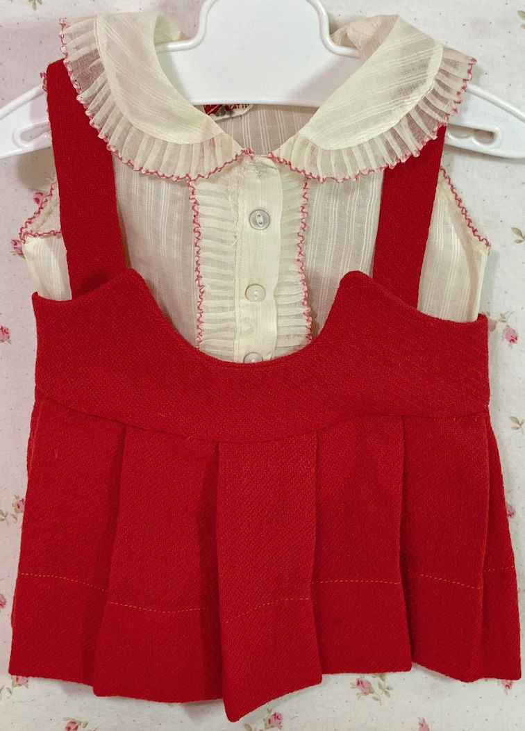 Thumbnail: VERY RARE 1930s Tagged Glad Togs Patsy Ann RED Wool School Days Dress Set