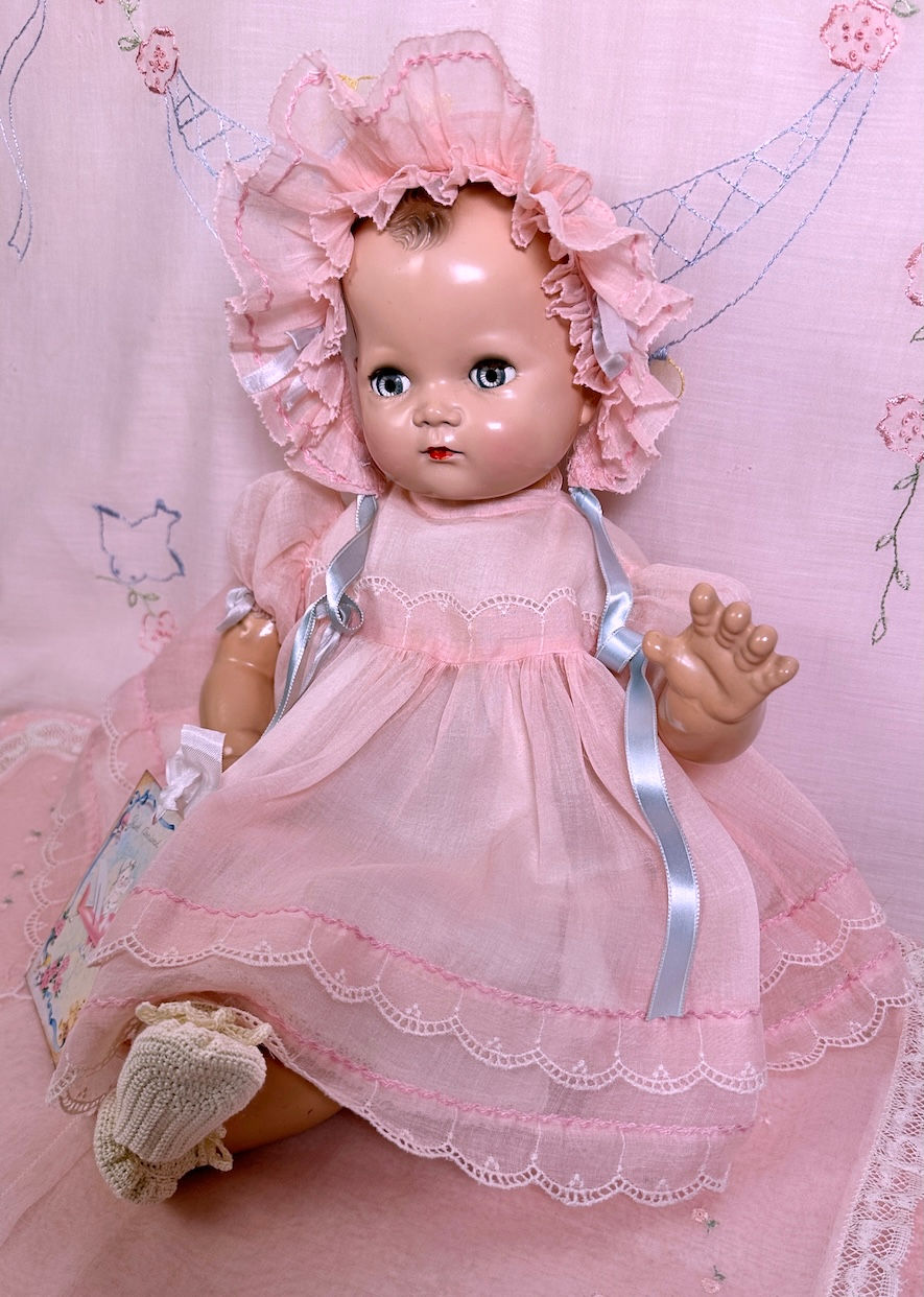 Thumbnail: 1940s Vintage Ideal Composition 19" Plassie Baby Doll