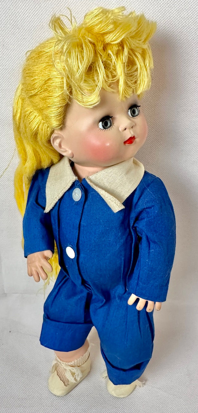 Thumbnail: Vintage 1948 Ideal Baby Sparkle Plenty 13" Dick Tracy Doll