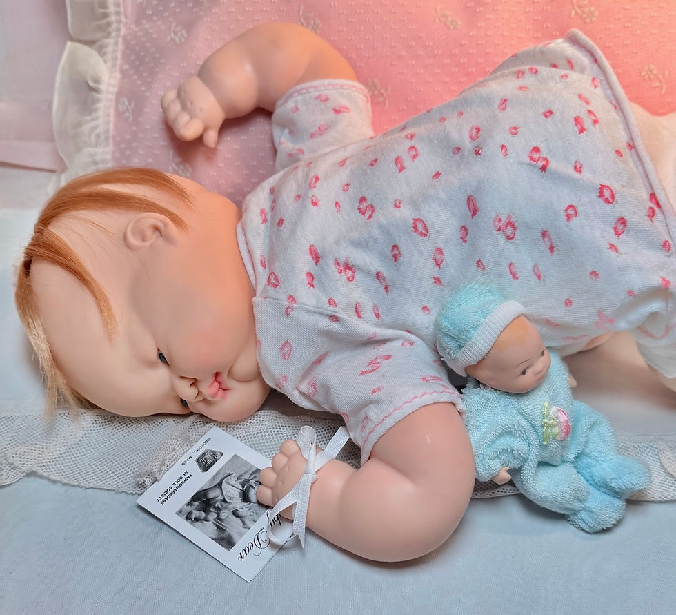 Thumbnail: 1960 Tagged Vogue 18” BABY DEAR Top Knot Doll by Eloise Wilkins