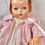 Thumbnail: Vintage 1940s Effanbee Pink Cotton Twill Coat and Bonnet Set