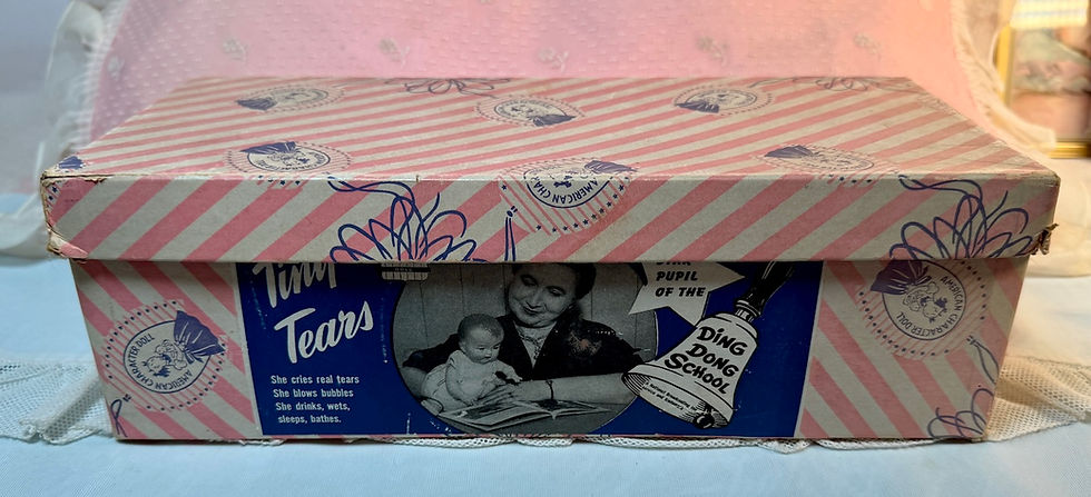 Thumbnail: Vintage 1950s Pre-Patent American Character 11" Tiny Tears Baby Doll