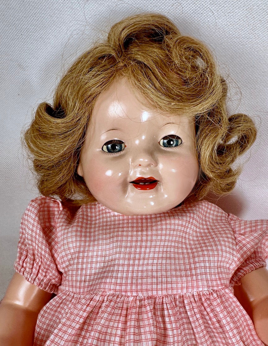 Thumbnail: RARE 1928 Effanbee 17" Composition Lovums Heartbeat Doll