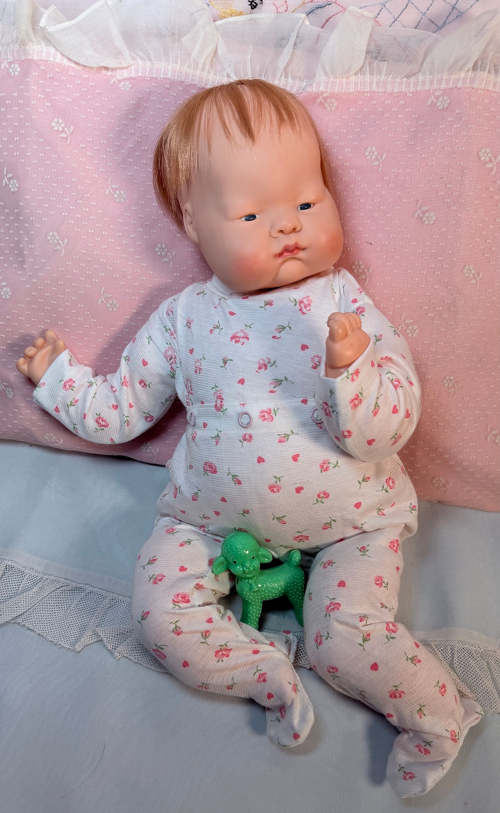 Thumbnail: Vintage Nitey Nite Style Roses & Hearts Pajamas for Vogue 18” BABY DEAR Do