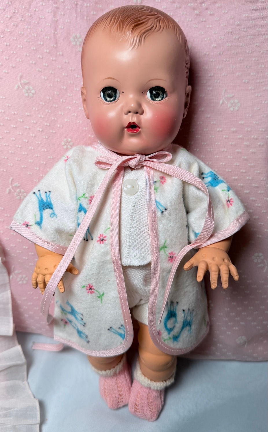 Thumbnail: Vintage 1950s Pre-Patent American Character 11" Tiny Tears Baby Doll