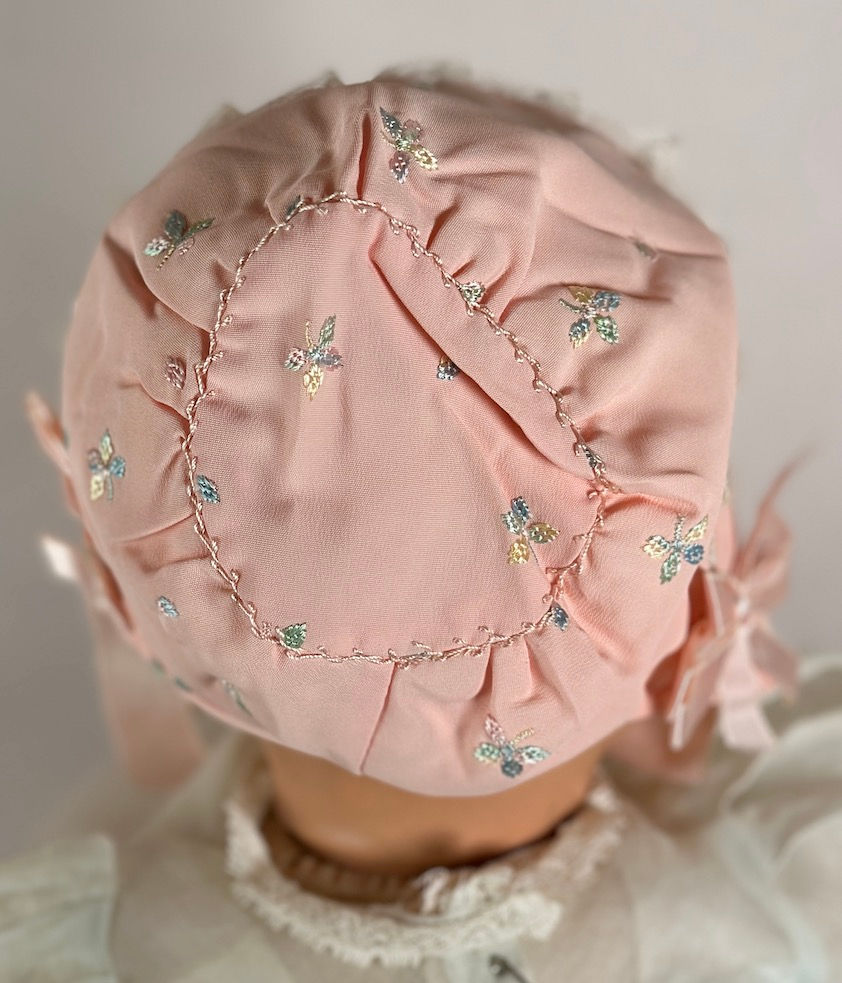 Thumbnail: 1940s Silk Embroidered Sacque Set for Big Baby Dolls