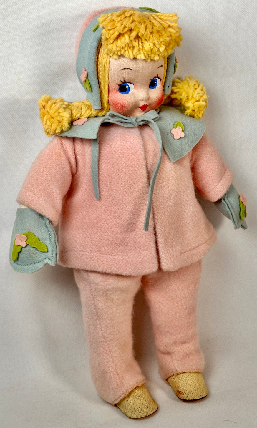 Thumbnail: Vintage Georgene Averill 1940s Cloth 16" Doll in Snowsuit