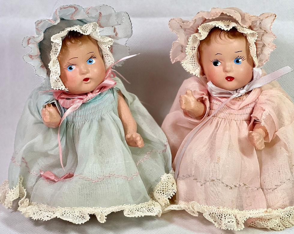 Tiny 1930s Vintage All Composition 7.5" Baby Doll
