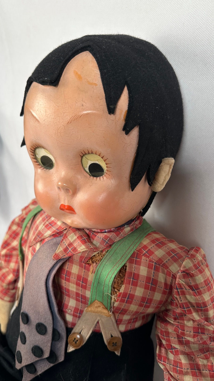 Thumbnail: Vintage 1930s VERY RARE LENCI Jackie Coogan Google Eyes Doll
