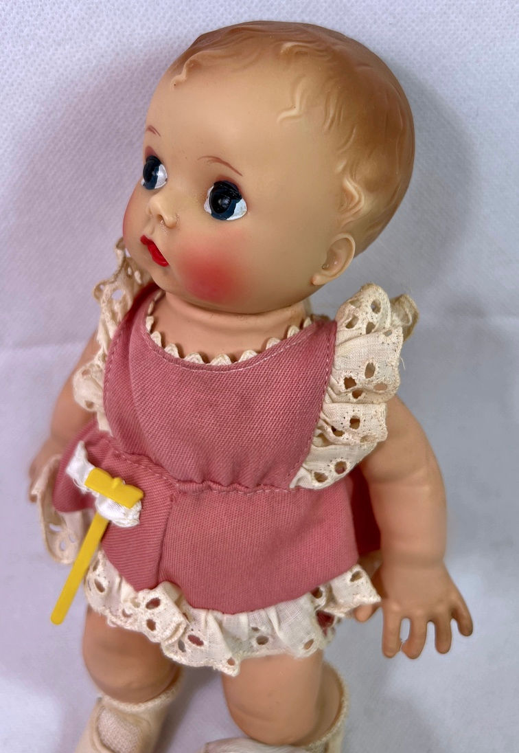 Thumbnail: Vintage 1952 Girl Gardener 9" Cherub Doll by Mdme Alexander