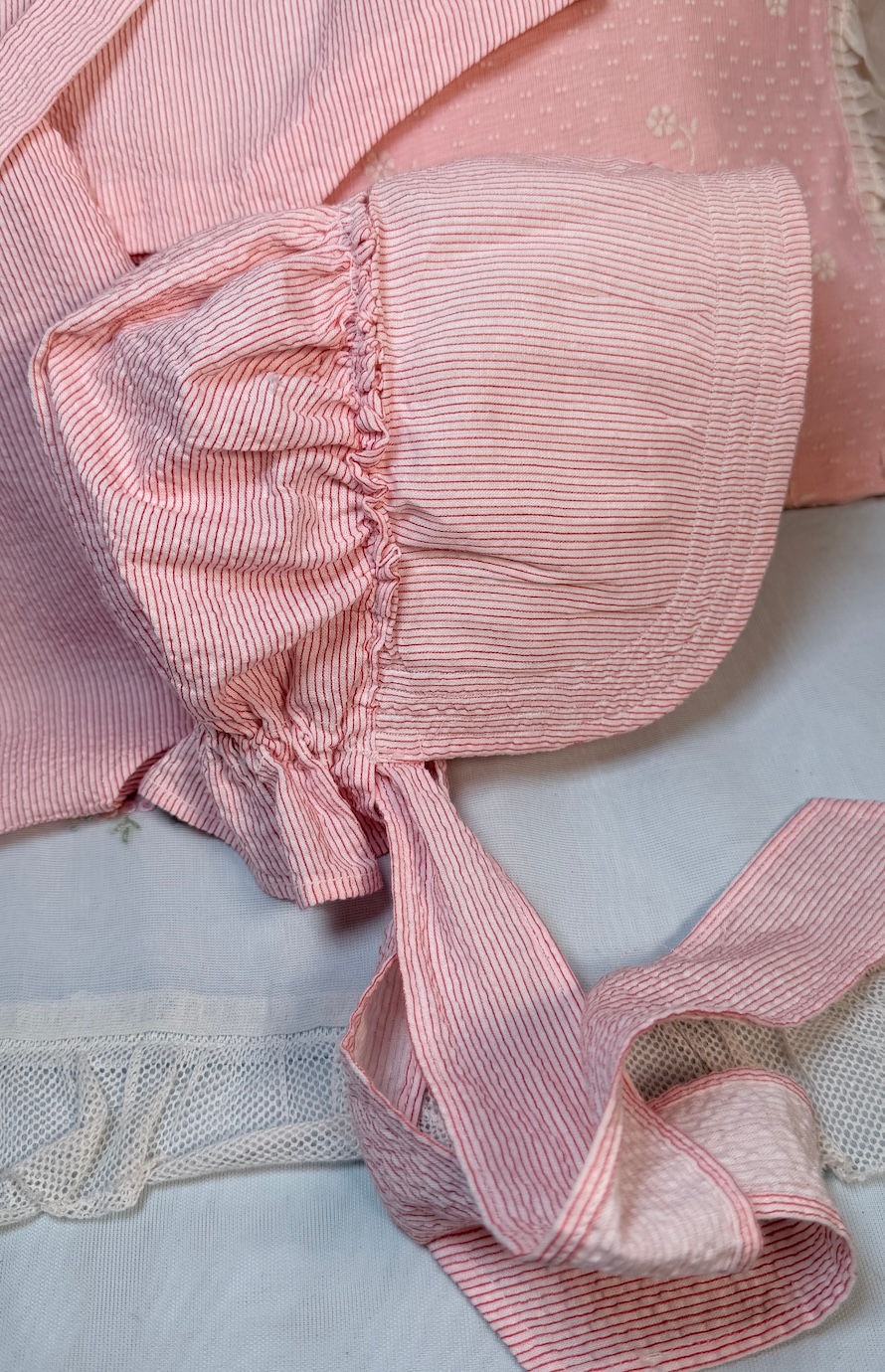 Thumbnail: Vintage 1940s Dy-Dee Lou Pink Seersucker Sunsuit Set