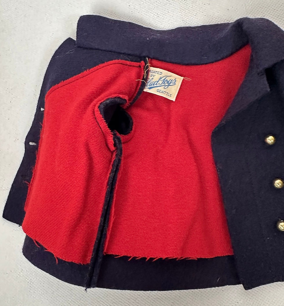 Thumbnail: Vintage 1930s NRA Era Blue Wool Felt Coat for Patsy