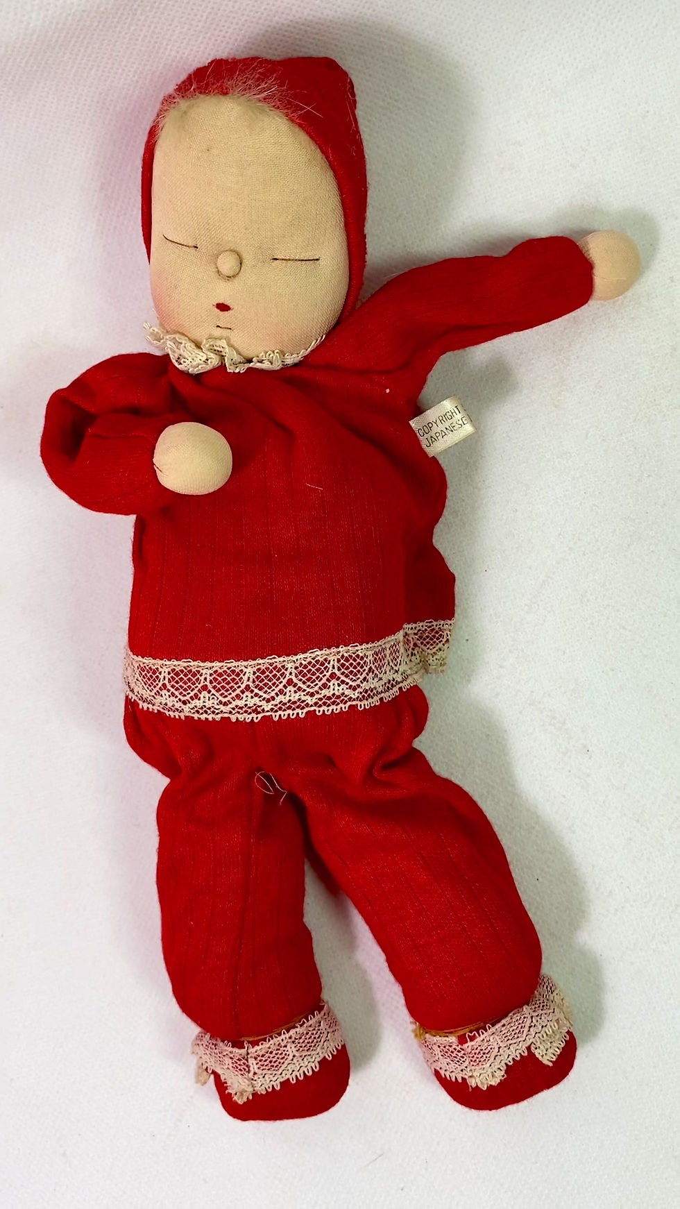 Thumbnail: Vintage 1959 Shackman Red Musical Sleepy Baby Doll