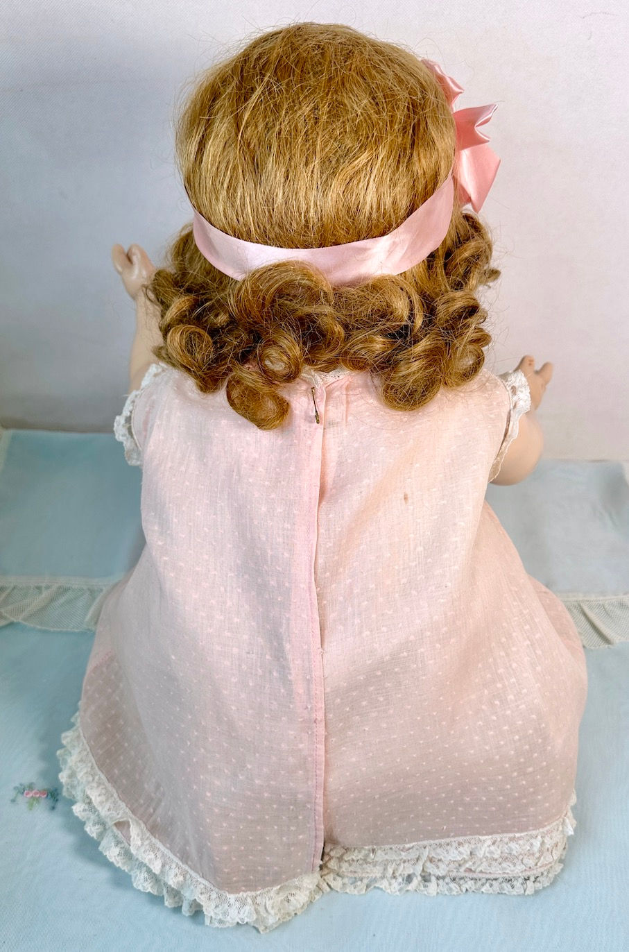 Thumbnail: Effanbee 30" Composition Mae Starr Phonograph Doll All Original