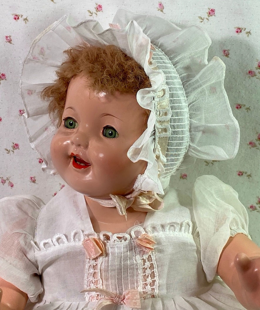 RARE 1928 Effanbee 20" Composition Lovums Talking Tousle Head Phonograph Doll