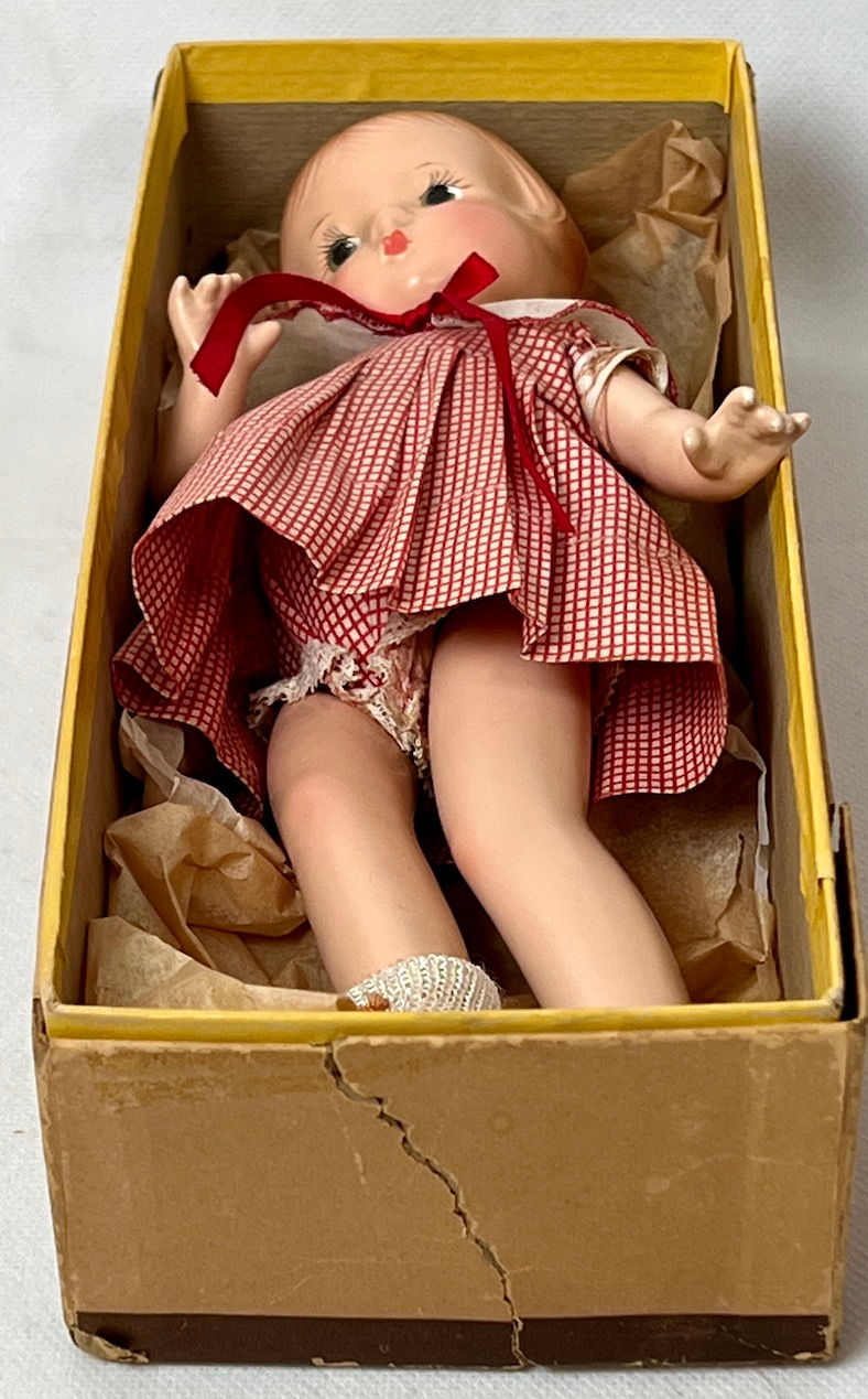 Thumbnail: Vintage Effanbee 1930s Patsyette 9" Doll in Red in Box
