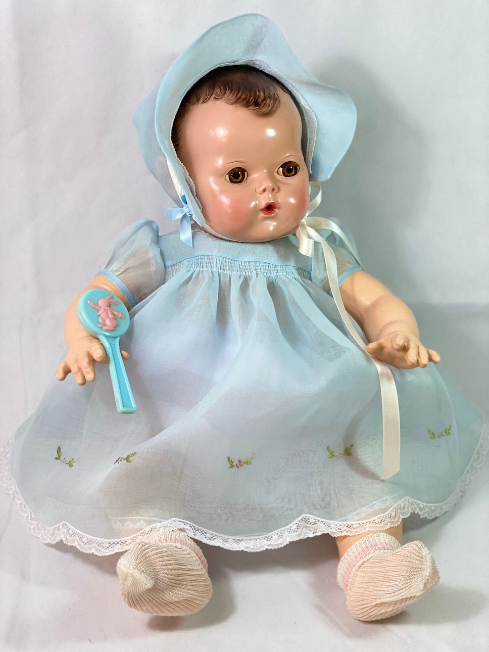 Thumbnail: 1940s Vintage 20" Effanbee Brunette Dy-Dee Louise Baby MOLD 2