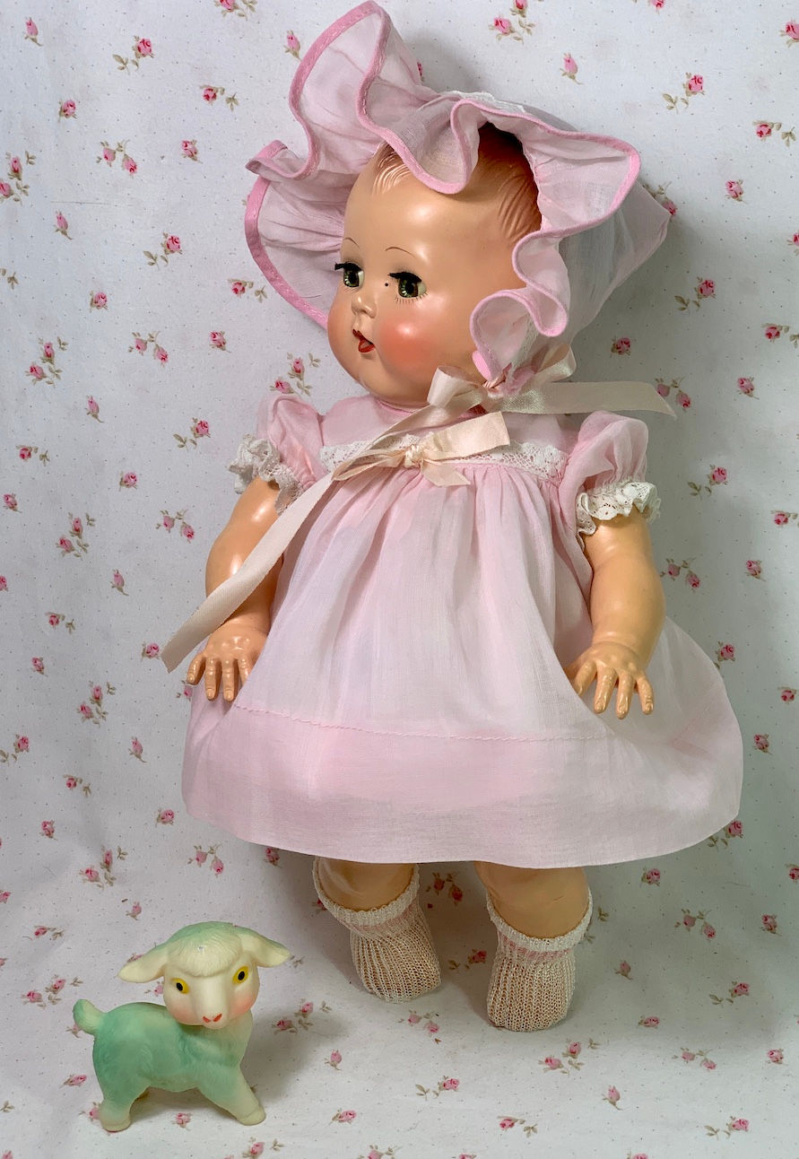 Thumbnail: 1950s Tiny Tears Pink Party Dress Set for your 13" to 14" Baby Doll