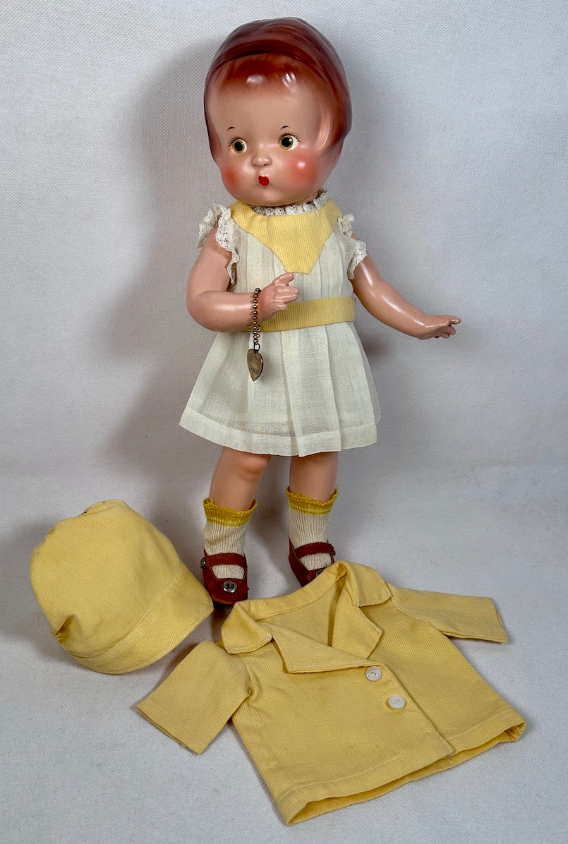Thumbnail: Vintage 1930s Pre-Patent Effanbee Patsy in Trunk