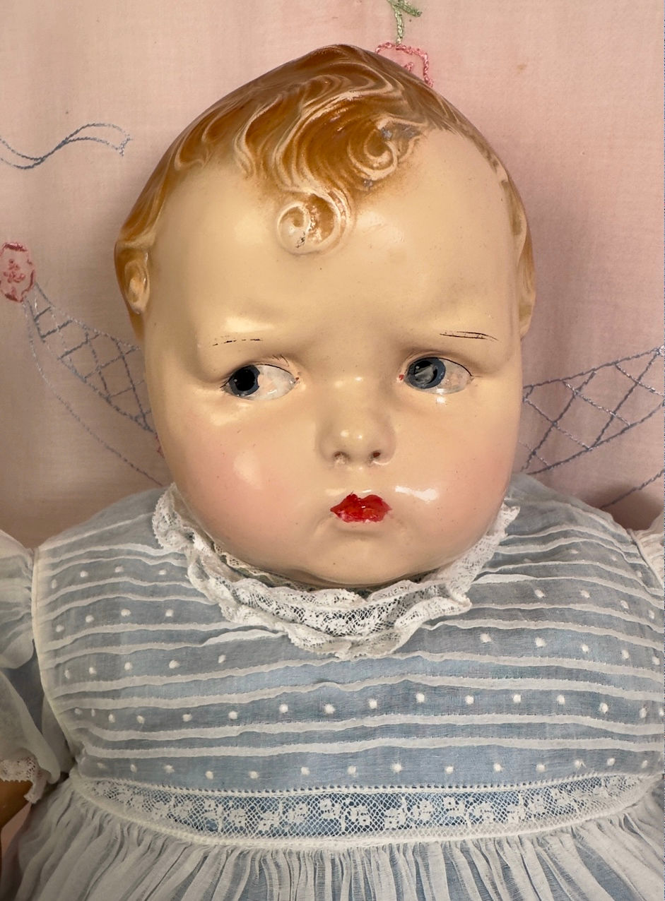 Thumbnail: Vintage 23" Effanbee early 1900s Grumpykins Grumpy Composition Doll