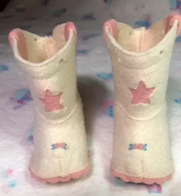 Vintage Pink Felt COWGIRL Boots for 20” Dy-Dee LOU