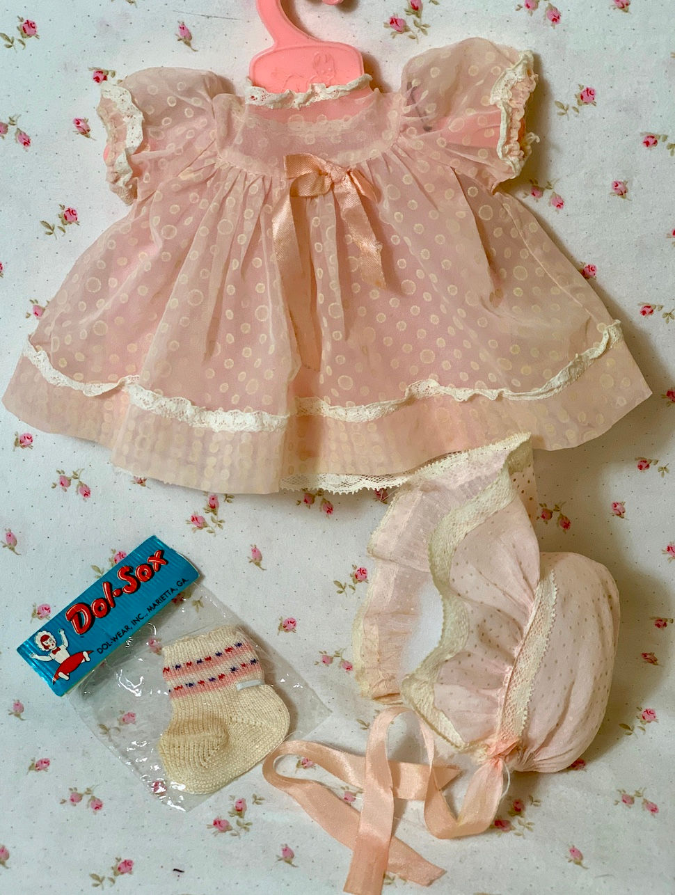 1950's Vintage 11" Tiny Tears Baby Organdy Party Dress Set