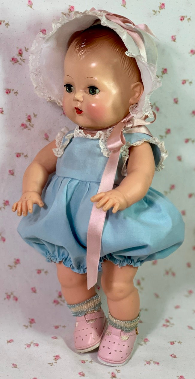 Thumbnail: Vintage 1950's Blue Sunsuit Sun Suit Set for 13.5" Tiny Tears Baby