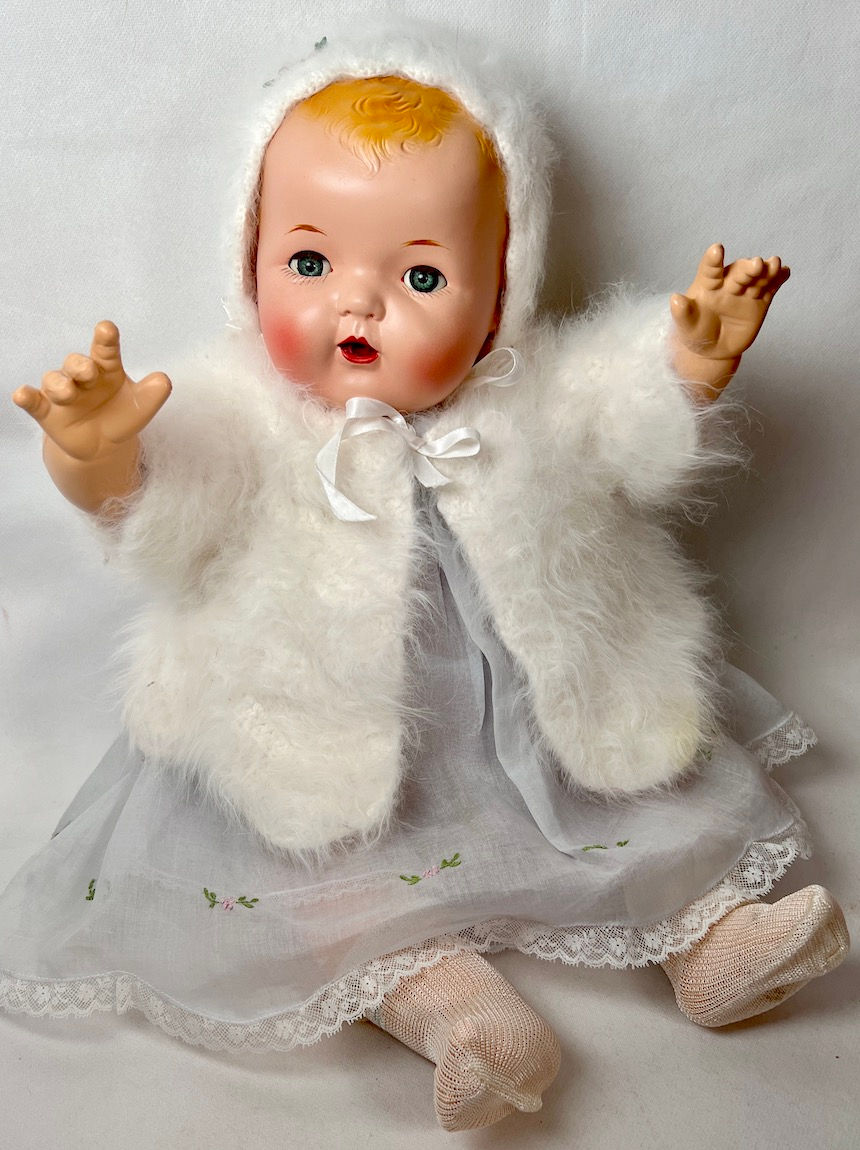 Thumbnail: SNOW QUEEN -- Vintage 17" to 20" Doll Angora Sweater Set