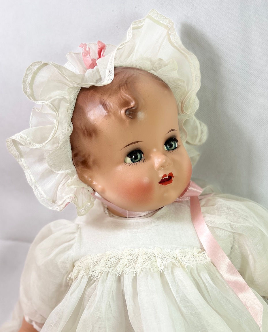 Thumbnail: RARE 25" Vintage 1947 Ideal Baby Beautiful Doll in Original Dress and Coat Set