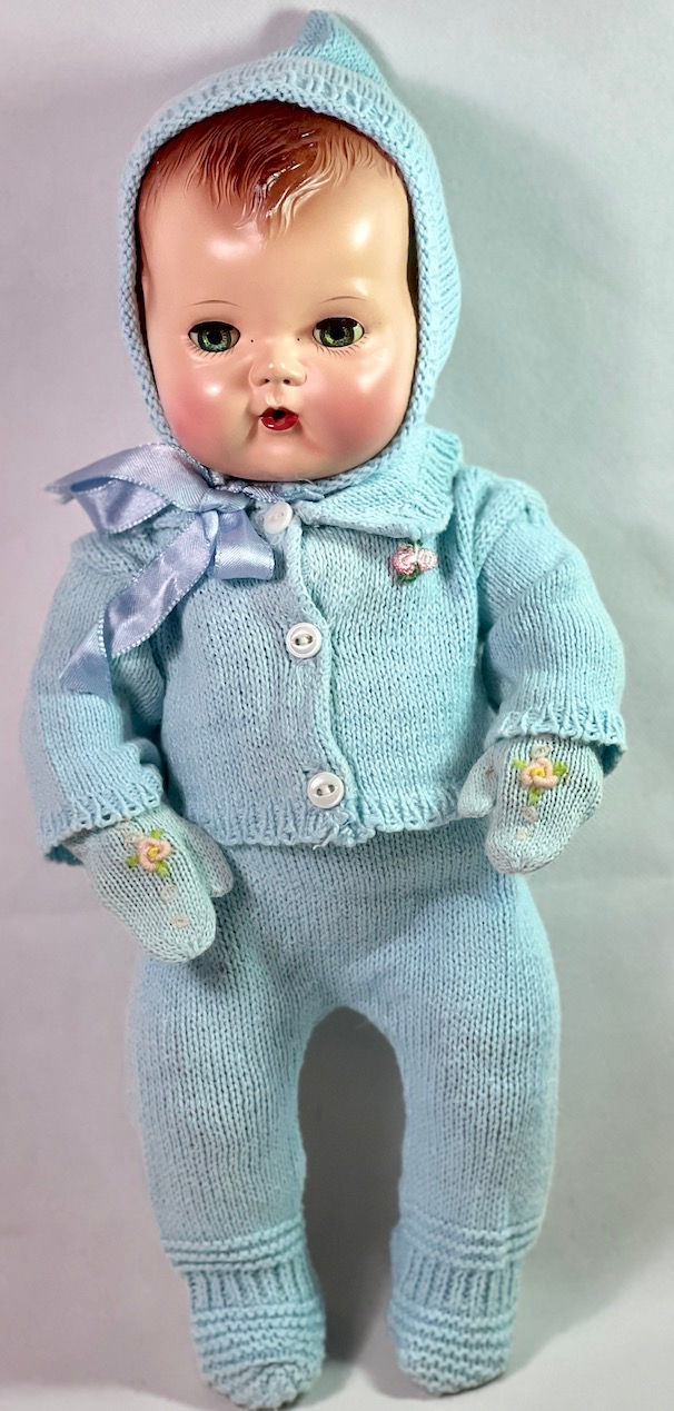 Thumbnail: Vintage Baby Blue Sweater / Snow Suit Set for 15" to 16" Baby Dolls