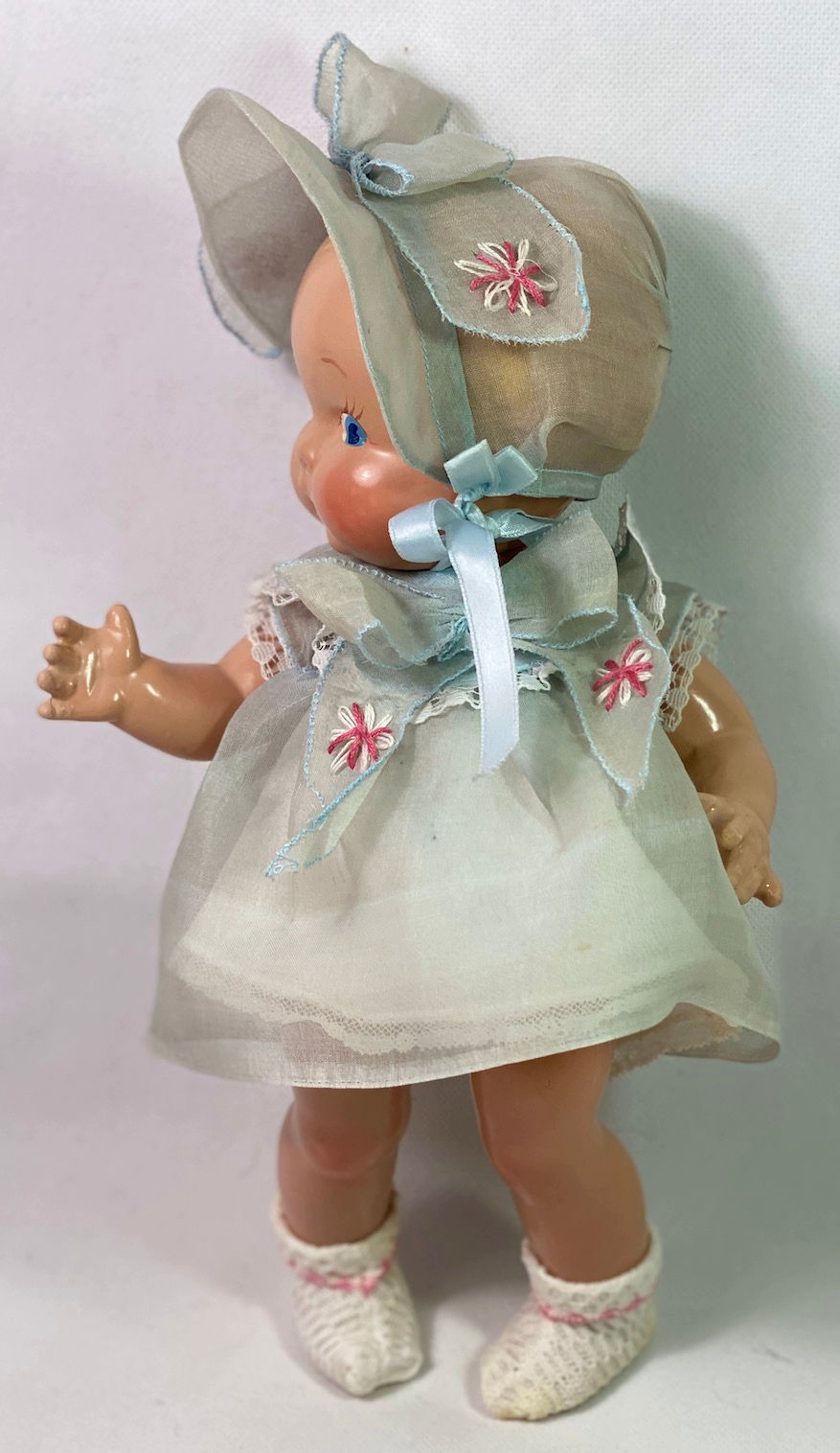 Thumbnail: Gorgeous Painted Eye * Harriet Flanders 1937 Compo 11" LITTLE CHERUB in Blue